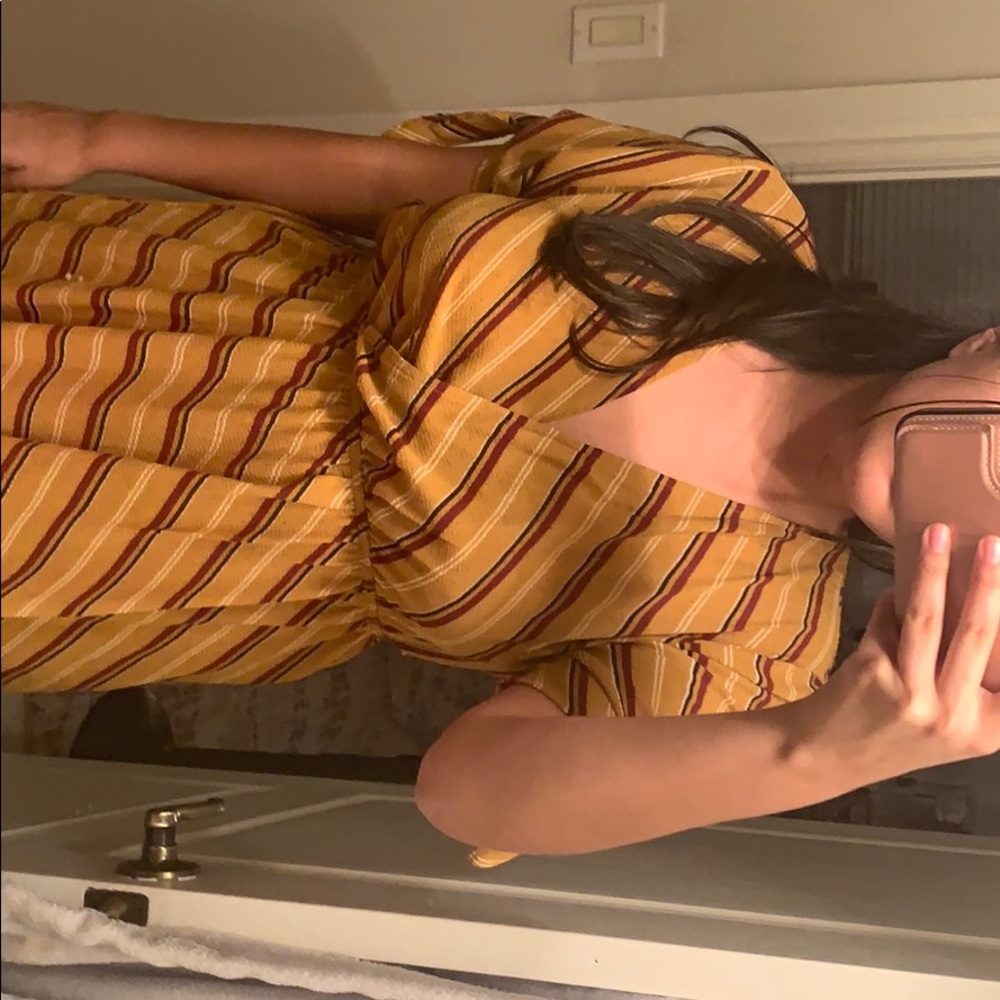 Yellow dress with stripes